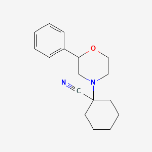 molecular formula C17H22N2O B7849827 1-(2-Phenylmorpholin-4-yl)cyclohexane-1-carbonitrile 