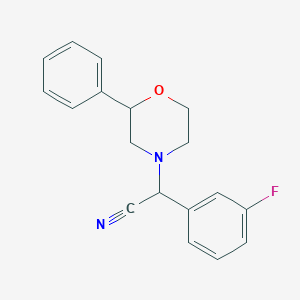 molecular formula C18H17FN2O B7849835 2-(3-Fluorophenyl)-2-(2-phenylmorpholin-4-yl)acetonitrile 