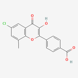 molecular formula C17H11ClO5 B7849870 4-(6-Chloro-3-hydroxy-8-methyl-4-oxochromen-2-yl)benzoic acid 