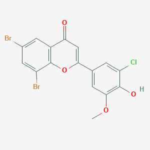 molecular formula C16H9Br2ClO4 B7849875 6,8-二溴-2-(3-氯-4-羟基-5-甲氧基苯基)色满-4-酮 