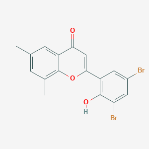 molecular formula C17H12Br2O3 B7849877 2-(3,5-Dibromo-2-hydroxyphenyl)-6,8-dimethylchromen-4-one 