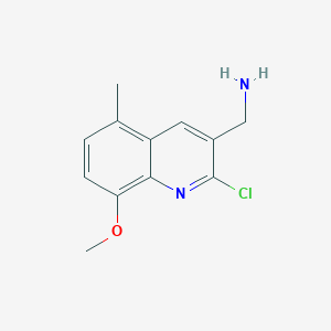 molecular formula C12H13ClN2O B7849893 (2-Chloro-8-methoxy-5-methylquinolin-3-yl)methanamine 