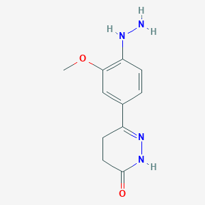 molecular formula C11H14N4O2 B7849894 6-(4-Hydrazinyl-3-methoxyphenyl)-2,3,4,5-tetrahydropyridazin-3-one 