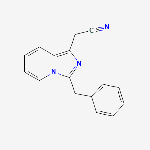 molecular formula C16H13N3 B7849897 2-{3-Benzylimidazo[1,5-a]pyridin-1-yl}acetonitrile 