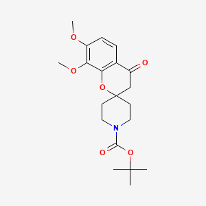 molecular formula C20H27NO6 B7849924 tert-butyl 7,8-dimethoxy-4-oxospiro[3H-chromene-2,4'-piperidine]-1'-carboxylate 