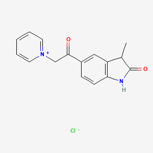 molecular formula C16H15ClN2O2 B7849929 3-Methyl-5-(2-pyridin-1-ium-1-ylacetyl)-1,3-dihydroindol-2-one;chloride 