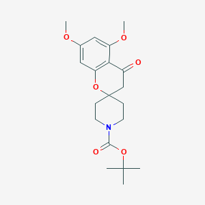 molecular formula C20H27NO6 B7849937 tert-butyl 5,7-dimethoxy-4-oxospiro[3H-chromene-2,4'-piperidine]-1'-carboxylate 