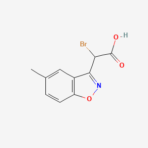molecular formula C10H8BrNO3 B7849945 1,2-Benzisoxazole-3-acetic acid, alpha-bromo-5-methyl- CAS No. 37924-68-8