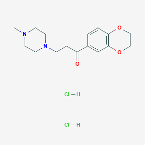 molecular formula C16H24Cl2N2O3 B7849946 1-(2,3-Dihydro-1,4-benzodioxin-6-yl)-3-(4-methylpiperazin-1-yl)propan-1-one;dihydrochloride 