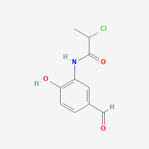molecular formula C10H10ClNO3 B7849955 2-chloro-N-(5-formyl-2-hydroxyphenyl)propanamide 