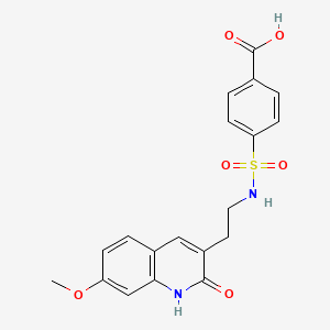 molecular formula C19H18N2O6S B7849975 4-[2-(7-methoxy-2-oxo-1H-quinolin-3-yl)ethylsulfamoyl]benzoic acid 