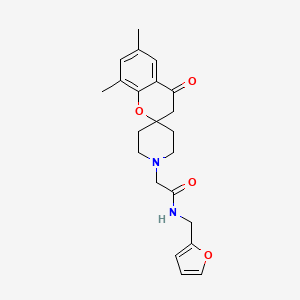 2-(6,8-dimethyl-4-oxospiro[3H-chromene-2,4'-piperidine]-1'-yl)-N-(furan-2-ylmethyl)acetamide