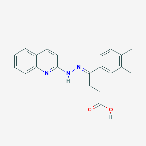 molecular formula C22H23N3O2 B7850007 (4E)-4-(3,4-dimethylphenyl)-4-[(4-methylquinolin-2-yl)hydrazinylidene]butanoic acid 