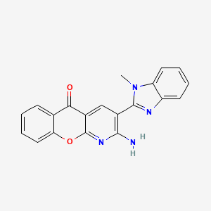 molecular formula C20H14N4O2 B7850022 2-Amino-3-(1-methylbenzimidazol-2-yl)chromeno[2,3-b]pyridin-5-one 