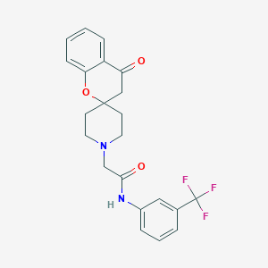 molecular formula C22H21F3N2O3 B7850024 2-(4-oxospiro[3H-chromene-2,4'-piperidine]-1'-yl)-N-[3-(trifluoromethyl)phenyl]acetamide 