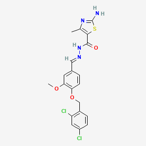molecular formula C20H18Cl2N4O3S B7850044 2-amino-N-[(E)-[4-[(2,4-dichlorophenyl)methoxy]-3-methoxyphenyl]methylideneamino]-4-methyl-1,3-thiazole-5-carboxamide 