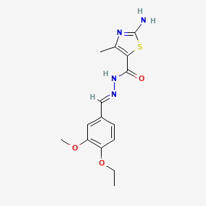 molecular formula C15H18N4O3S B7850046 2-amino-N-[(E)-(4-ethoxy-3-methoxyphenyl)methylideneamino]-4-methyl-1,3-thiazole-5-carboxamide 