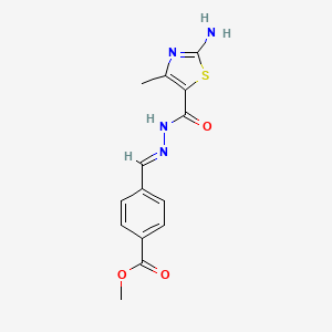 molecular formula C14H14N4O3S B7850080 methyl4-[(1E)-{[(2-amino-4-methyl-1,3-thiazol-5-yl)formamido]imino}methyl]benzoate 