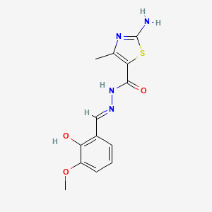 2-amino-N-[(1E)-(2-hydroxy-3-methoxyphenyl)methylidene]-4-methyl-1,3-thiazole-5-carbohydrazide