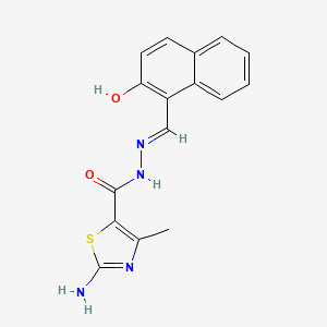 molecular formula C16H14N4O2S B7850093 2-amino-N-[(E)-(2-hydroxynaphthalen-1-yl)methylideneamino]-4-methyl-1,3-thiazole-5-carboxamide 