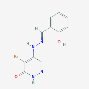 5-bromo-4-[(2E)-2-[(2-hydroxyphenyl)methylidene]hydrazinyl]-1H-pyridazin-6-one