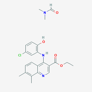molecular formula C23H26ClN3O4 B7850143 N,N-dimethylformamide;ethyl 4-(5-chloro-2-hydroxyanilino)-7,8-dimethylquinoline-3-carboxylate 