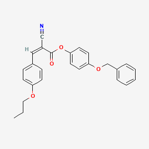 molecular formula C26H23NO4 B7850149 (4-phenylmethoxyphenyl) (Z)-2-cyano-3-(4-propoxyphenyl)prop-2-enoate 