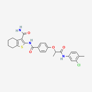 2-[[4-[1-(3-Chloro-4-methylanilino)-1-oxopropan-2-yl]oxybenzoyl]amino]-4,5,6,7-tetrahydro-1-benzothiophene-3-carboxamide