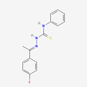 molecular formula C15H14FN3S B7850172 1-[(E)-1-(4-fluorophenyl)ethylideneamino]-3-phenylthiourea 