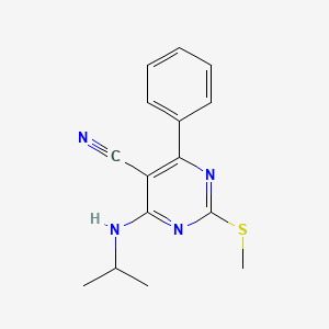 molecular formula C15H16N4S B7850226 4-(Isopropylamino)-2-(methylthio)-6-phenylpyrimidine-5-carbonitrile 