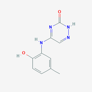 molecular formula C10H10N4O2 B7850250 5-[(2-Hydroxy-5-methylphenyl)amino]-2,3-dihydro-1,2,4-triazin-3-one 