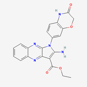 ethyl 2-amino-1-(3-oxo-3,4-dihydro-2H-benzo[b][1,4]oxazin-7-yl)-1H-pyrrolo[2,3-b]quinoxaline-3-carboxylate