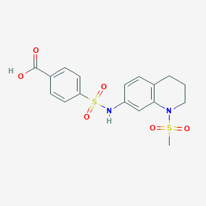 molecular formula C17H18N2O6S2 B7850283 4-[(1-Methanesulfonyl-1,2,3,4-tetrahydroquinolin-7-yl)sulfamoyl]benzoicacid 