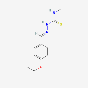 molecular formula C12H17N3OS B7850324 1-methyl-3-[(E)-(4-propan-2-yloxyphenyl)methylideneamino]thiourea 