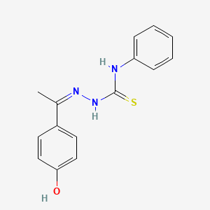 molecular formula C15H15N3OS B7850333 1-[(Z)-1-(4-hydroxyphenyl)ethylideneamino]-3-phenylthiourea 