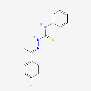 molecular formula C15H14ClN3S B7850335 1-[(E)-1-(4-chlorophenyl)ethylideneamino]-3-phenylthiourea 
