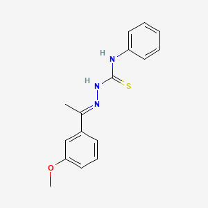 molecular formula C16H17N3OS B7850341 1-[(E)-1-(3-methoxyphenyl)ethylideneamino]-3-phenylthiourea 