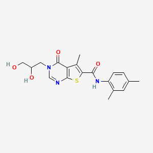 molecular formula C19H21N3O4S B7850360 3-(2,3-dihydroxypropyl)-N-(2,4-dimethylphenyl)-5-methyl-4-oxothieno[2,3-d]pyrimidine-6-carboxamide 