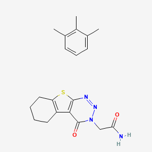 2-(4-Oxo-5,6,7,8-tetrahydro-[1]benzothiolo[2,3-d]triazin-3-yl)acetamide;1,2,3-trimethylbenzene
