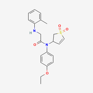 molecular formula C21H24N2O4S B7850414 N-(1,1-dioxo-2,3-dihydrothiophen-3-yl)-N-(4-ethoxyphenyl)-2-(2-methylanilino)acetamide 