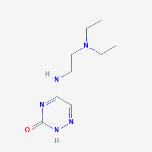 molecular formula C9H17N5O B7850462 5-[2-(diethylamino)ethylamino]-2H-1,2,4-triazin-3-one 