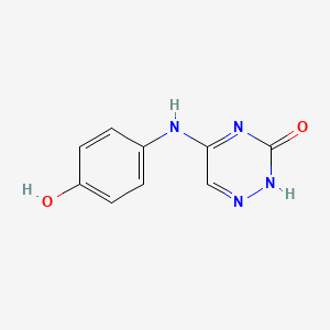 molecular formula C9H8N4O2 B7850471 5-(4-hydroxyanilino)-2H-1,2,4-triazin-3-one 