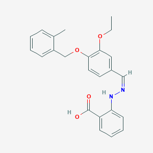 2-[(2Z)-2-[[3-ethoxy-4-[(2-methylphenyl)methoxy]phenyl]methylidene]hydrazinyl]benzoic acid