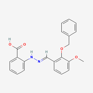 molecular formula C22H20N2O4 B7850524 2-[(2E)-2-[(3-methoxy-2-phenylmethoxyphenyl)methylidene]hydrazinyl]benzoic acid 