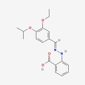 molecular formula C19H22N2O4 B7850544 2-[(2E)-2-[(3-ethoxy-4-propan-2-yloxyphenyl)methylidene]hydrazinyl]benzoic acid 