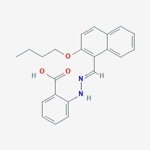 molecular formula C22H22N2O3 B7850545 2-[(2E)-2-[(2-butoxynaphthalen-1-yl)methylidene]hydrazinyl]benzoic acid 