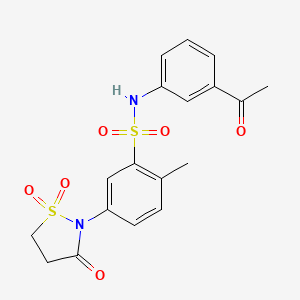 N-(3-acetylphenyl)-5-(1,1-dioxido-3-oxoisothiazolidin-2-yl)-2-methylbenzenesulfonamide