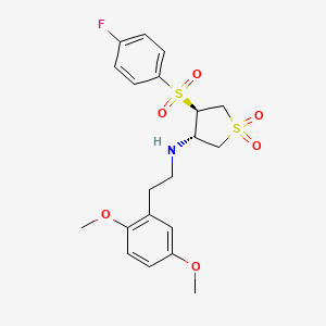 molecular formula C20H24FNO6S2 B7850738 (3S,4R)-N-[2-(2,5-dimethoxyphenyl)ethyl]-4-(4-fluorophenyl)sulfonyl-1,1-dioxothiolan-3-amine 