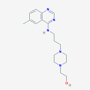 molecular formula C18H27N5O B7850748 2-[4-[3-[(6-Methylquinazolin-4-yl)amino]propyl]piperazin-1-yl]ethanol 
