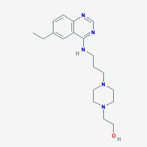 molecular formula C19H29N5O B7850762 2-[4-[3-[(6-Ethylquinazolin-4-yl)amino]propyl]piperazin-1-yl]ethanol 